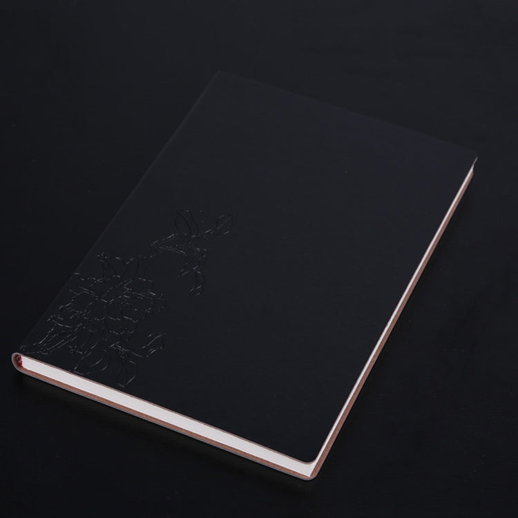 3 PCS Notebook Student Notepad Diary Book Business Record Book PU Notebook, Cover color: A5 Embossed Black