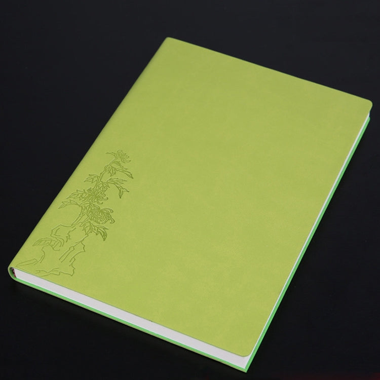 3 PCS Notebook Student Notepad Diary Book Business Record Book PU Notebook, Cover color: A5 Embossed Green