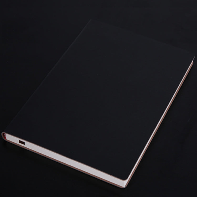 3 PCS Notebook Student Notepad Diary Book Business Record Book PU Notebook, Cover color: B5 Plain Weave Black
