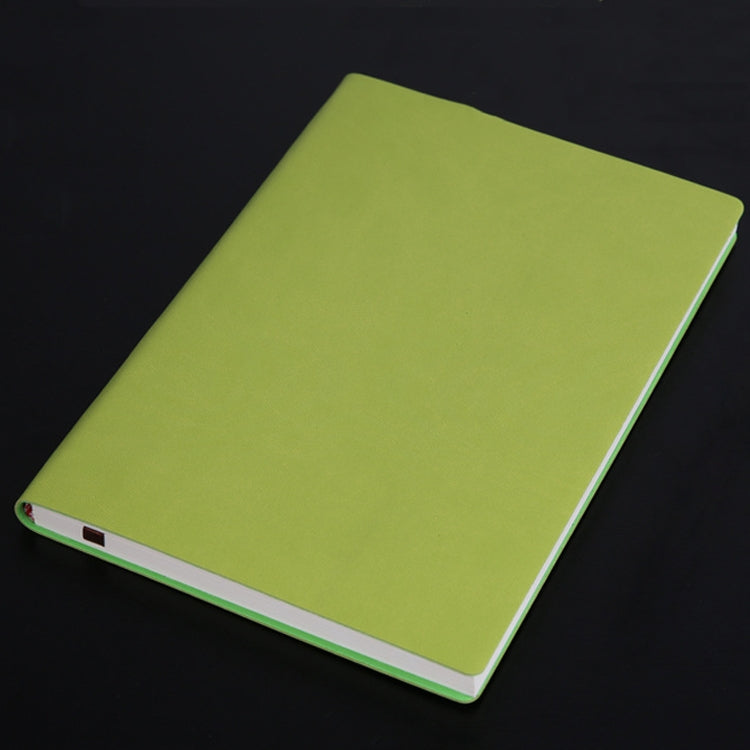 3 PCS Notebook Student Notepad Diary Book Business Record Book PU Notebook, Cover color: B5 Plain Weave Green