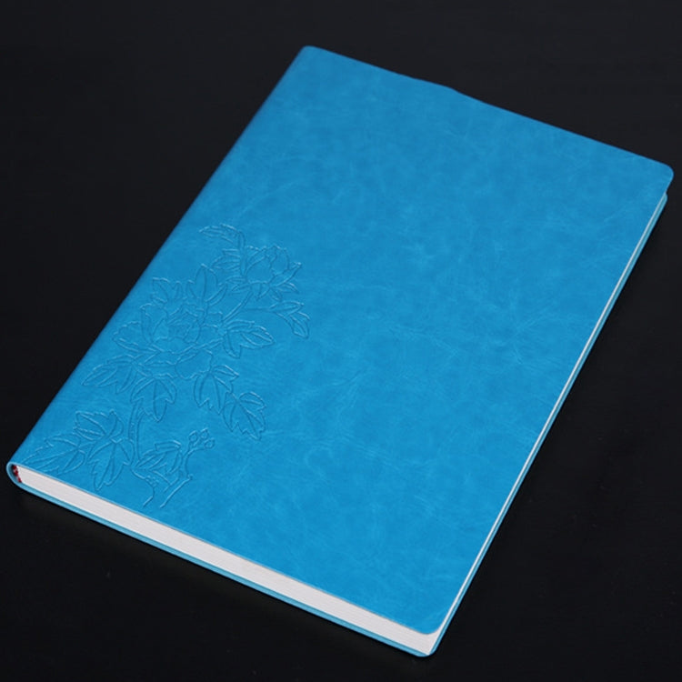 3 PCS Notebook Student Notepad Diary Book Business Record Book PU Notebook, Cover color: B5 Embossed Turquoise Green