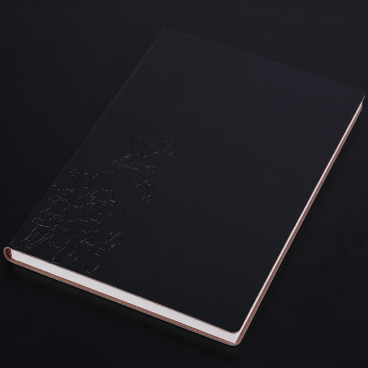 3 PCS Notebook Student Notepad Diary Book Business Record Book PU Notebook, Cover color: B5 Embossed Black