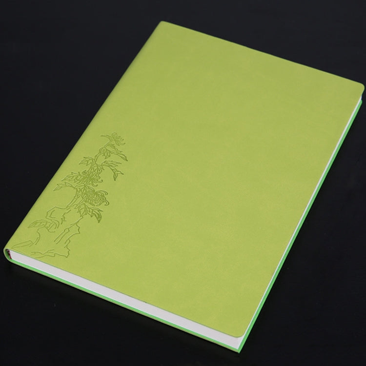 3 PCS Notebook Student Notepad Diary Book Business Record Book PU Notebook, Cover color: B5 Embossed Green