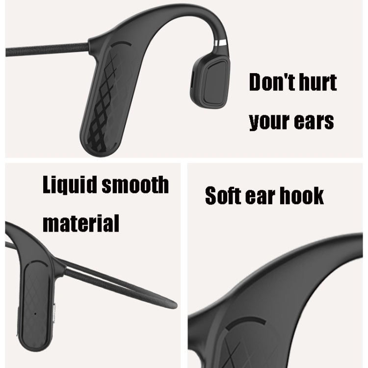 MD04 Bone Conduction Bluetooth Wireless Sports Waterproof Earphone(Black)
