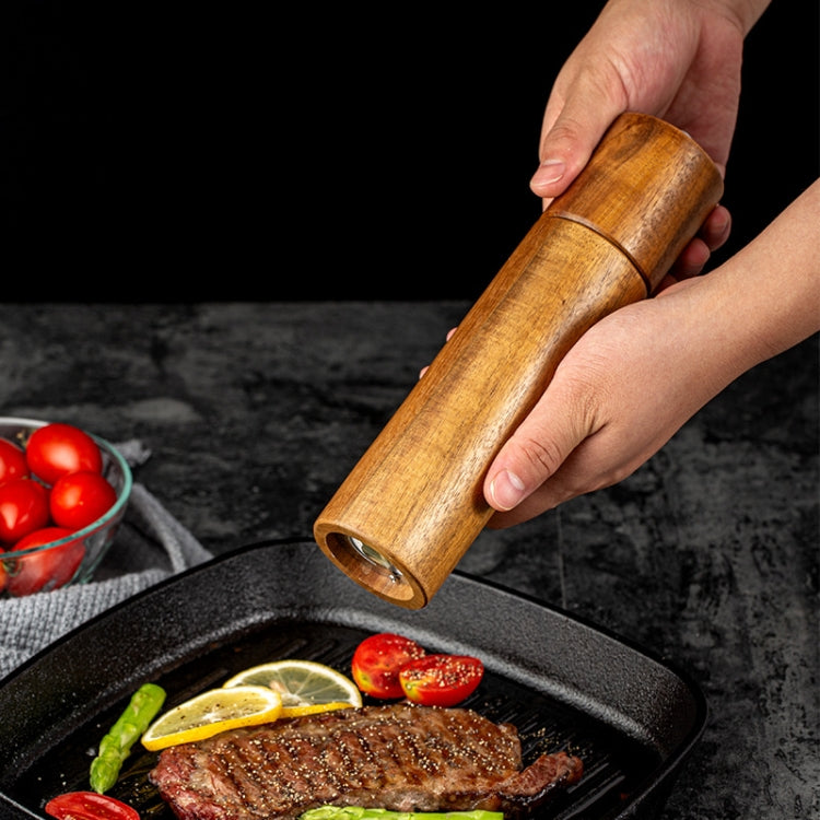Wooden Pepper Grinder Household Sea Salt Manual Seasoning Bottle Kitchen Tool, Specification: 8 inch