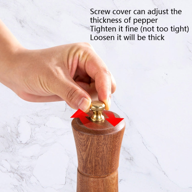 Wood Pepper Grinder Kitchen Household Manual Solid Pepper Powder Black Pepper Mill Grinder Bottle Seasoning Jar, Specification: 8 inch