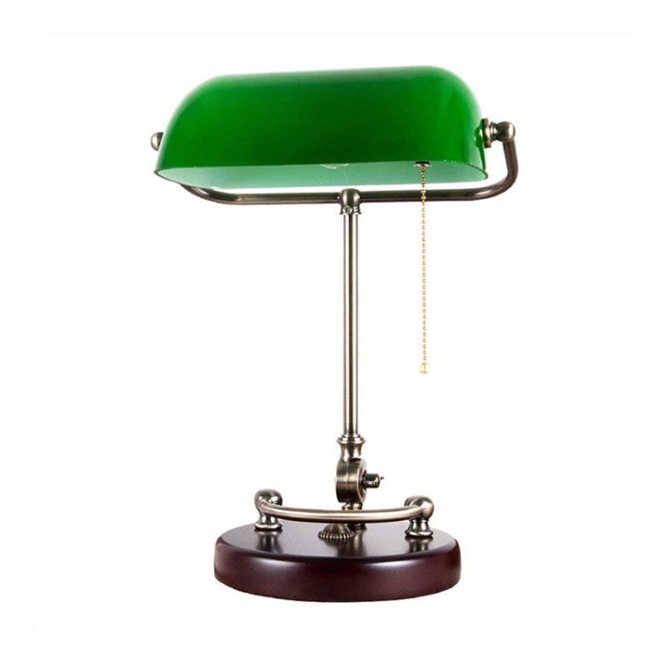 Green Lampshade Bedroom Reading Eye Protection Retro Bedside Table Lamp without Light Source, Size: US Plug