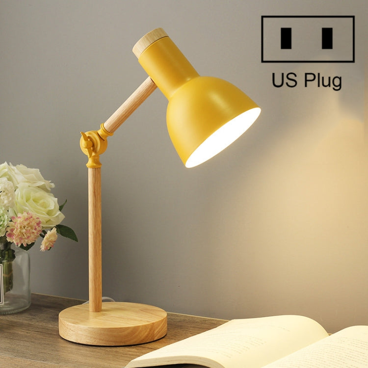 T1062 Dormitory Eye Protection Desk Lamp Bbedroom Bedside Wood Lamp, Power source: US Plug