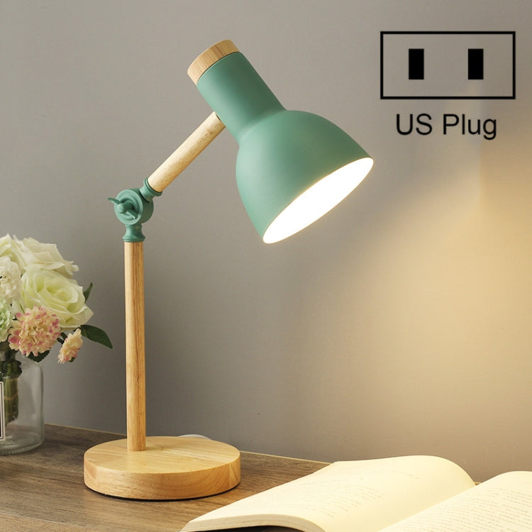 T1062 Dormitory Eye Protection Desk Lamp Bbedroom Bedside Wood Lamp, Power source: US Plug