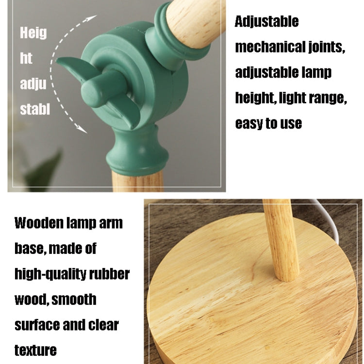 T1062 Dormitory Eye Protection Desk Lamp Bbedroom Bedside Wood Lamp, Power source: US Plug