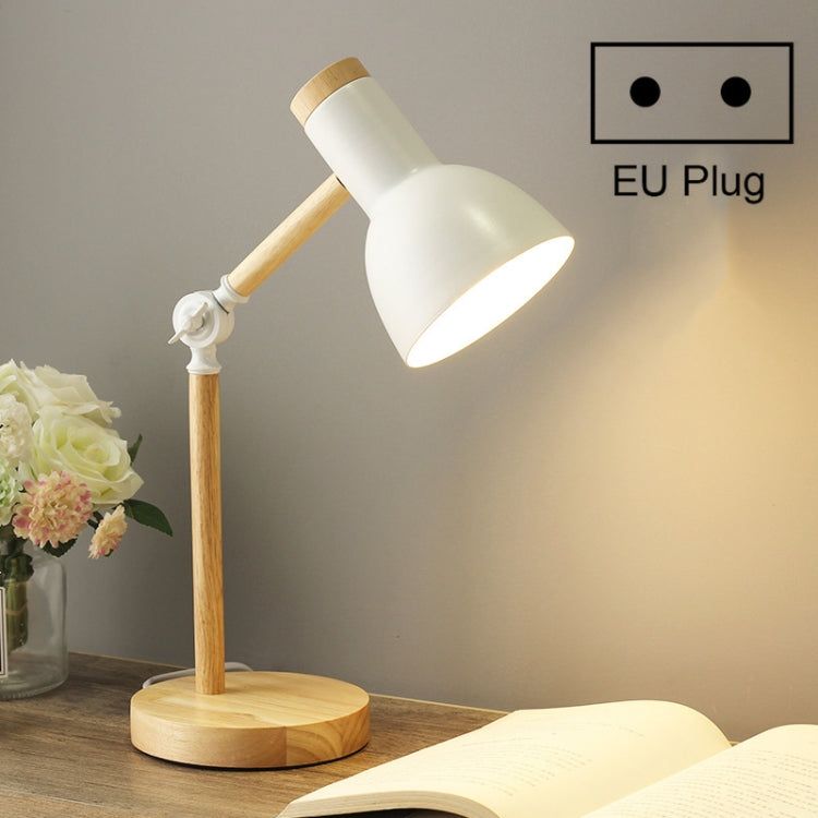 T1062 Dormitory Eye Protection Desk Lamp Bedroom Bedside Wood Lamp, Power source: EU Plug