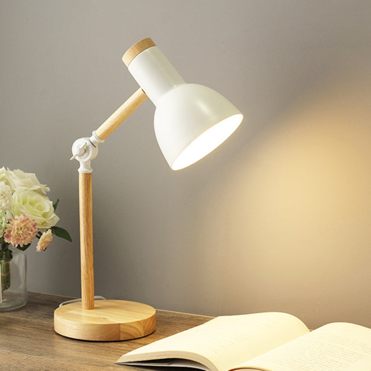 T1062 Dormitory Eye Protection Desk Lamp Bedroom Bedside Wood Lamp, Power source: EU Plug