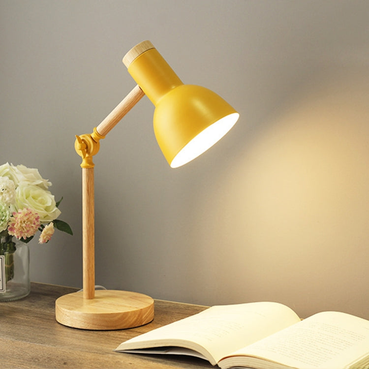 T1062 Dormitory Eye Protection Desk Lamp Bedroom Bedside Wood Lamp, Power source: EU Plug