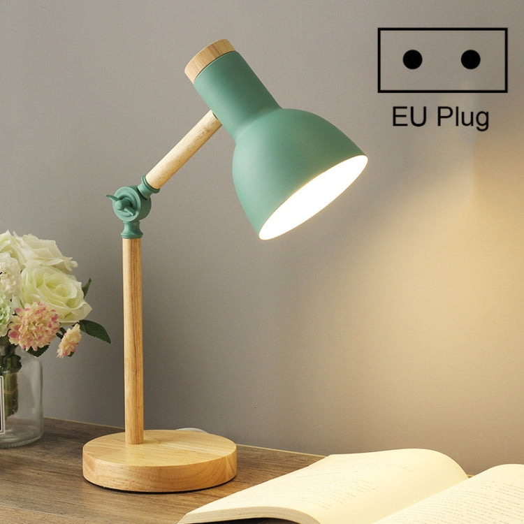 T1062 Dormitory Eye Protection Desk Lamp Bedroom Bedside Wood Lamp, Power source: EU Plug