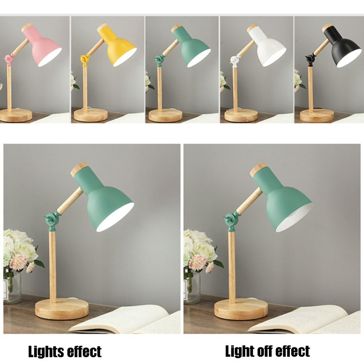 T1062 Dormitory Eye Protection Desk Lamp Bedroom Bedside Wood Lamp, Power source: EU Plug