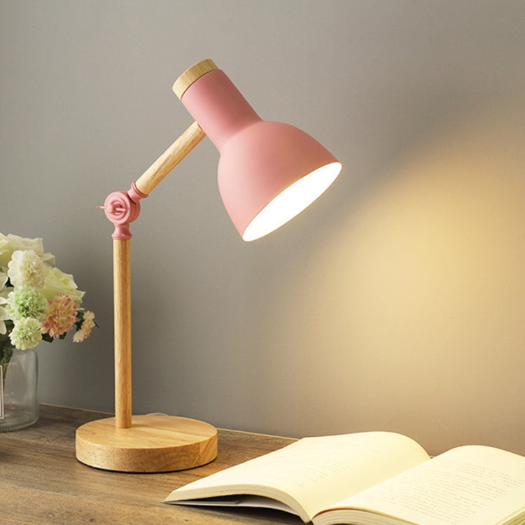 T1062 Dormitory Eye Protection Desk Lamp Bbedroom Bedside Wood Lamp, Power source: UK Plug