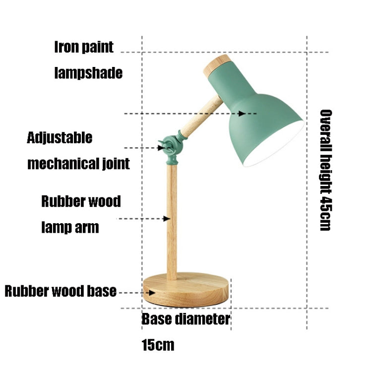 T1062 Dormitory Eye Protection Desk Lamp Bbedroom Bedside Wood Lamp, Power source: UK Plug