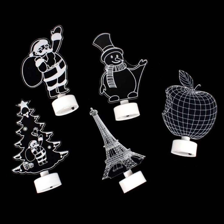 10 PCS Creative Christmas LED Light Colorful Flashing 3D Night Light