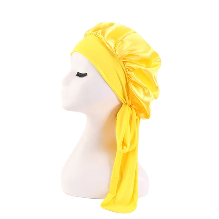 3 PCS TJM-301-1 Faux Silk Adjustable Stretch Wide-Brimmed Night Hat Satin Ribbon Round Hat Shower Cap Hair Care Hat, Size: Free Size
