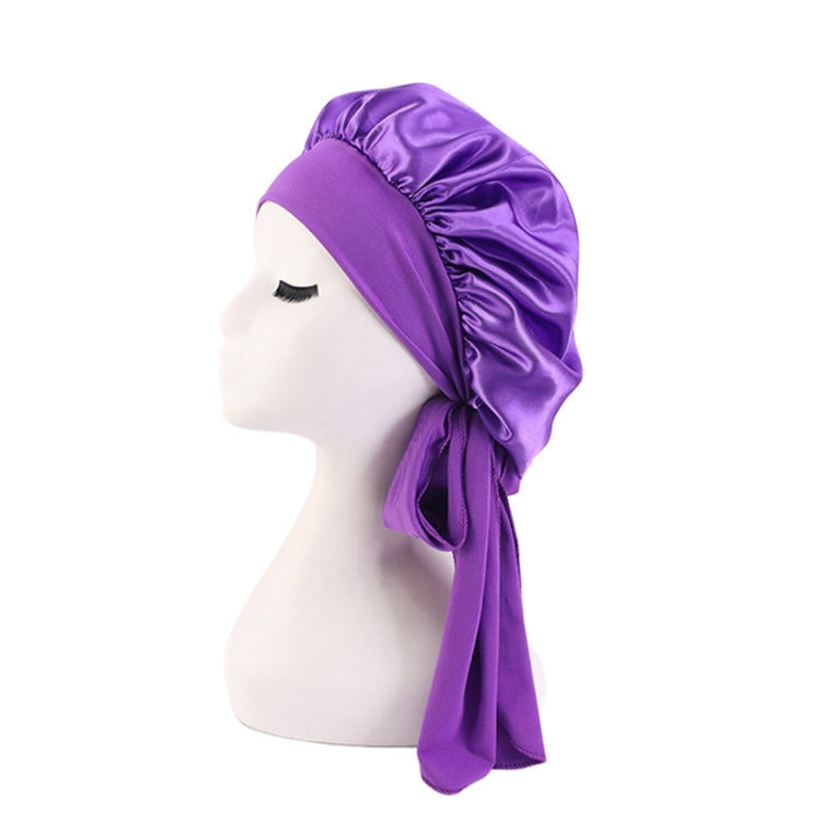 3 PCS TJM-301-1 Faux Silk Adjustable Stretch Wide-Brimmed Night Hat Satin Ribbon Round Hat Shower Cap Hair Care Hat, Size: Free Size