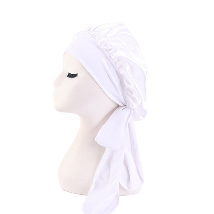 3 PCS TJM-301-1 Faux Silk Adjustable Stretch Wide-Brimmed Night Hat Satin Ribbon Round Hat Shower Cap Hair Care Hat, Size: Free Size