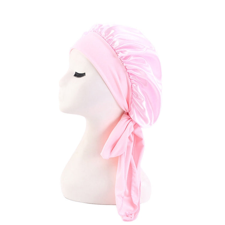 3 PCS TJM-301-1 Faux Silk Adjustable Stretch Wide-Brimmed Night Hat Satin Ribbon Round Hat Shower Cap Hair Care Hat, Size: Free Size