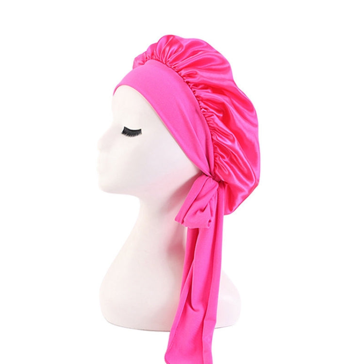 3 PCS TJM-301-1 Faux Silk Adjustable Stretch Wide-Brimmed Night Hat Satin Ribbon Round Hat Shower Cap Hair Care Hat, Size: Free Size