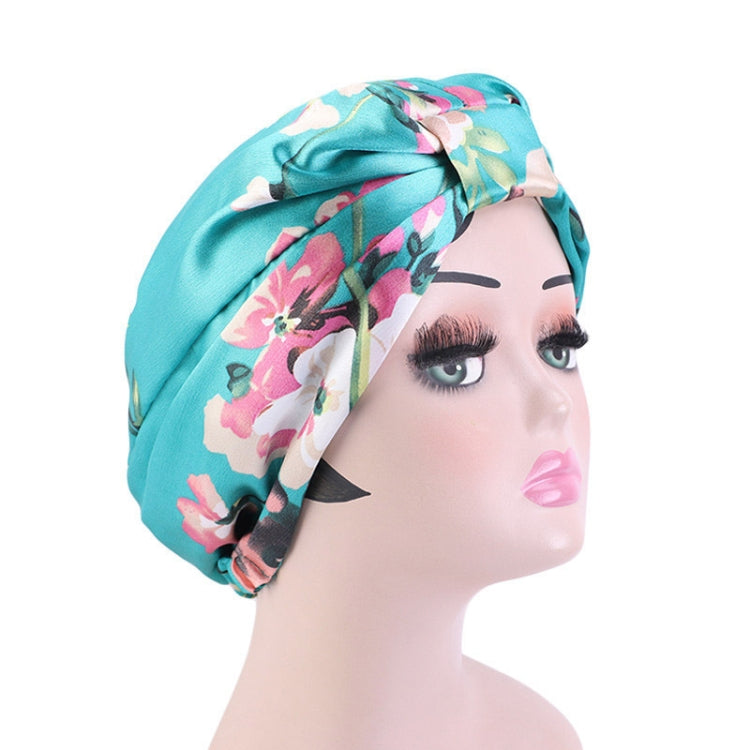 3 PCS TJM-470 Satin Printed Double-Layer Turban Cap Silk Night Cap Hair Care Cap Chemotherapy Hat, Size: One Size