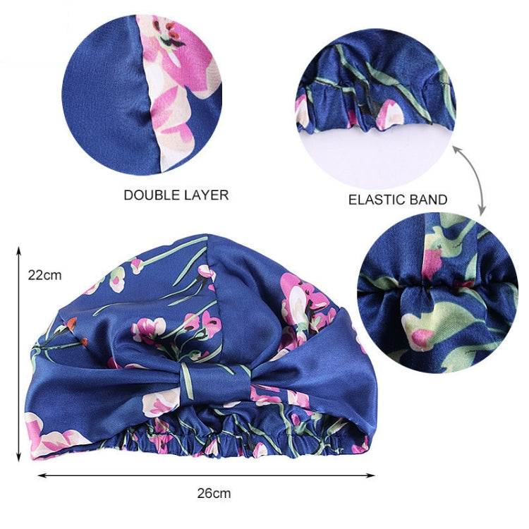 3 PCS TJM-470 Satin Printed Double-Layer Turban Cap Silk Night Cap Hair Care Cap Chemotherapy Hat, Size: One Size