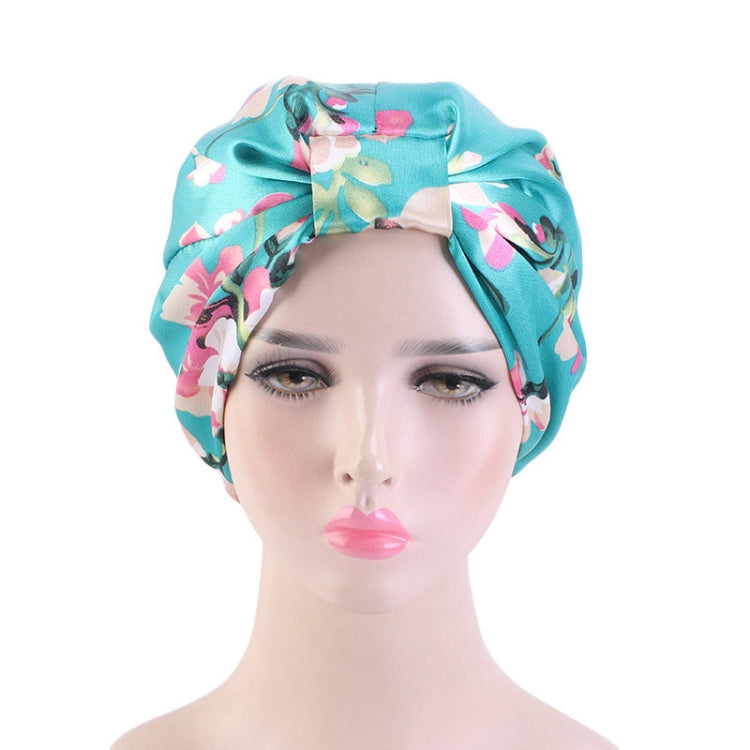 3 PCS TJM-470 Satin Printed Double-Layer Turban Cap Silk Night Cap Hair Care Cap Chemotherapy Hat, Size: One Size