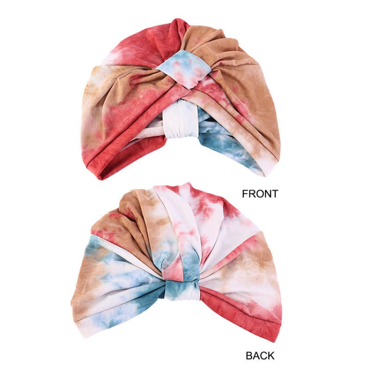 3 PCS TJM-469A Tie-Dye Turban Hats Toe Cap Cotton Knotted Night Cap Nursing Cap, Size: One Size