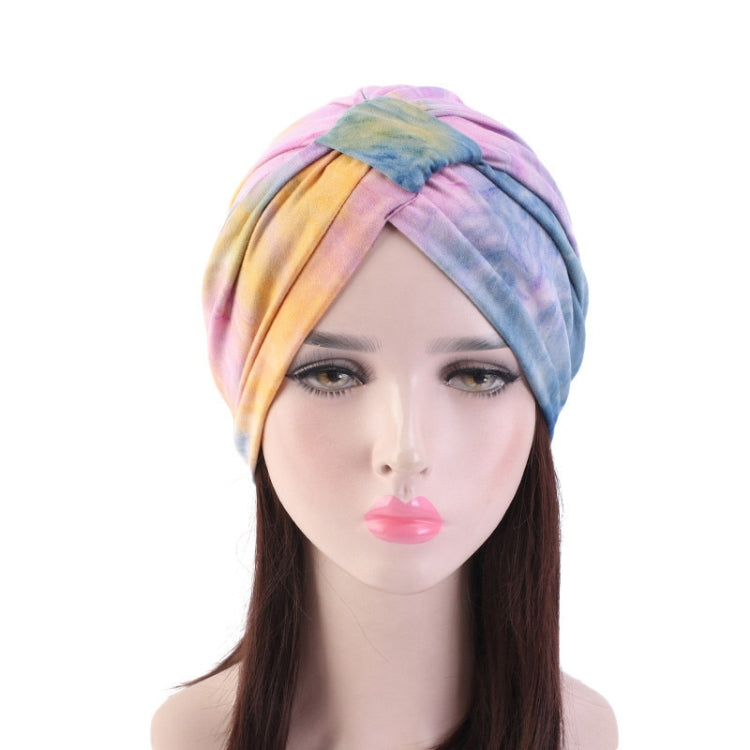 3 PCS TJM-469A Tie-Dye Turban Hats Toe Cap Cotton Knotted Night Cap Nursing Cap, Size: One Size