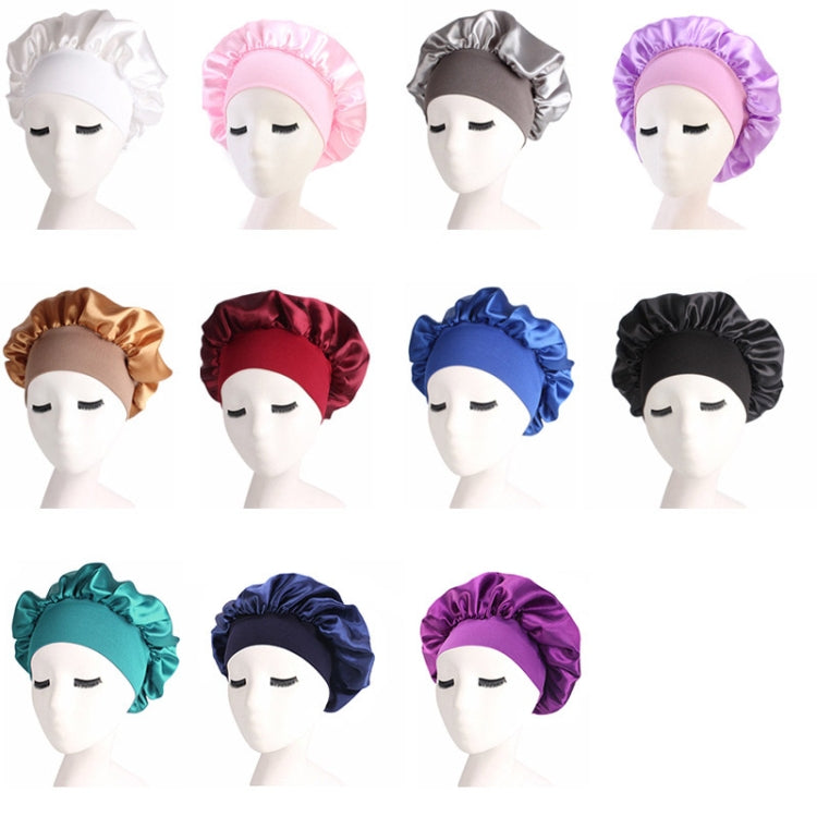 2 PCS TJM-301 Night Cap With Wide Brim And Elasticity Headband Ladies Chemotherapy Cap Hair Care Hat, Size: M 56-58cm