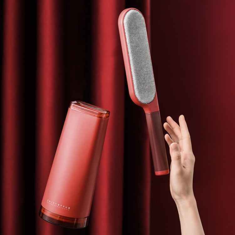 Household Electrostatic Hair Removal Brush Portable Inverted Hair Brush Double-Sided Hair Sticking Device(Red Wine)