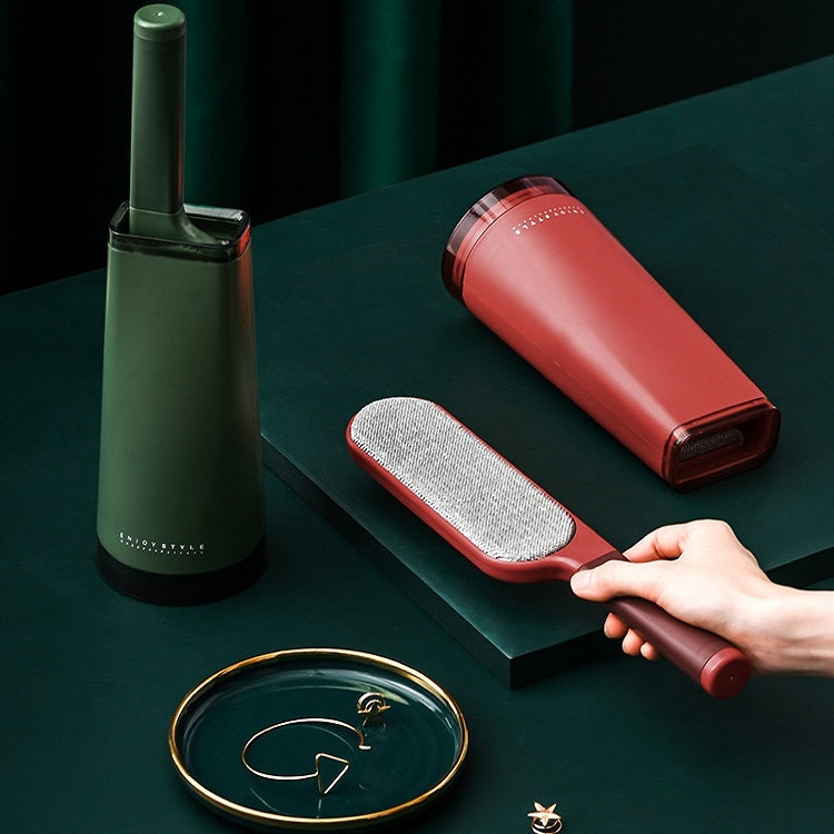 Household Electrostatic Hair Removal Brush Portable Inverted Hair Brush Double-Sided Hair Sticking Device(Red Wine)