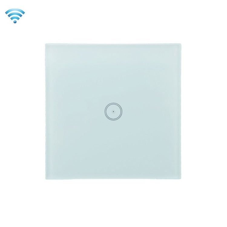 Wifi Wall Touch Panel Switch Voice Control Mobile Phone Remote Control, Model: White 1 Gang (Zero Firewire Wifi)