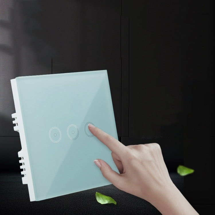 Wifi Wall Touch Panel Switch Voice Control Mobile Phone Remote Control, Model: Black 2 Gang (Single Firewire Zigbee)