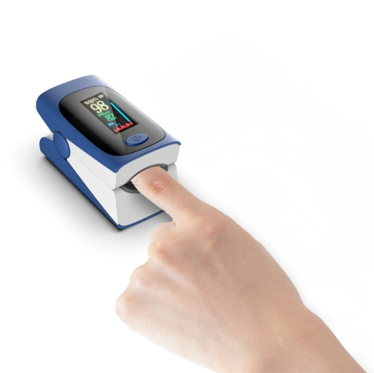 Finger Clip Oximeter Finger Pulse Blood Oxygen Saturation Monitor, Specification: Color Screen(Blue & White)