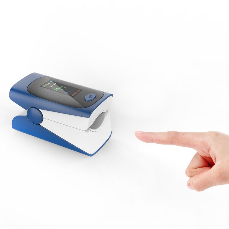 Finger Clip Oximeter Finger Pulse Blood Oxygen Saturation Monitor, Specification: Color Screen(Blue & White)