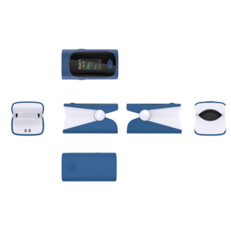 Finger Clip Oximeter Finger Pulse Blood Oxygen Saturation Monitor, Specification: Color Screen(Blue & White)