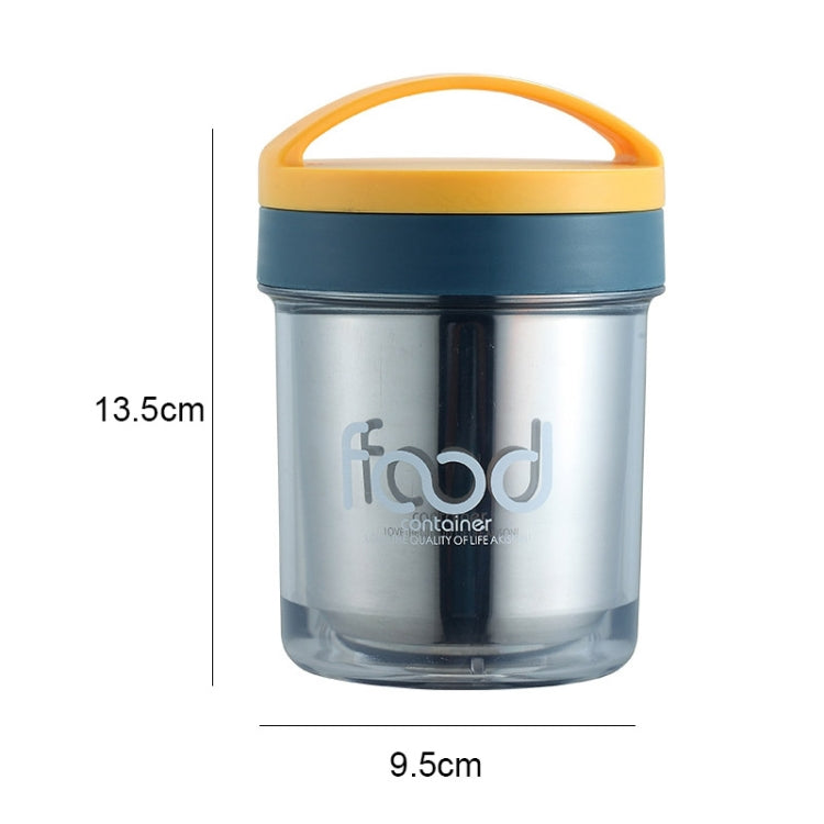 400ml 304 Stainless Steel Thermal Insulation Soup Cup PortableSealed Thermal Insulation Breakfast Cup(Blue)