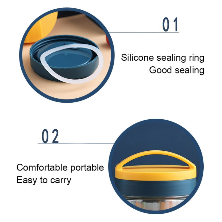 400ml 304 Stainless Steel Thermal Insulation Soup Cup PortableSealed Thermal Insulation Breakfast Cup(Blue)