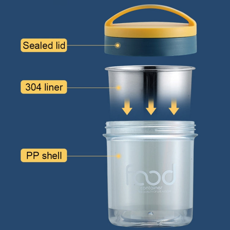 400ml 304 Stainless Steel Thermal Insulation Soup Cup PortableSealed Thermal Insulation Breakfast Cup(Blue)