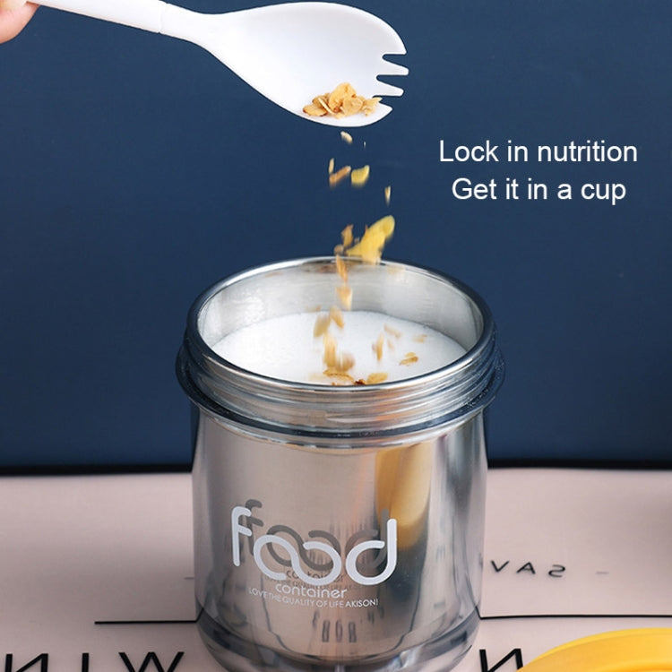 400ml 304 Stainless Steel Thermal Insulation Soup Cup PortableSealed Thermal Insulation Breakfast Cup(Blue)