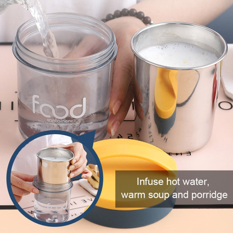 400ml 304 Stainless Steel Thermal Insulation Soup Cup PortableSealed Thermal Insulation Breakfast Cup(Blue)