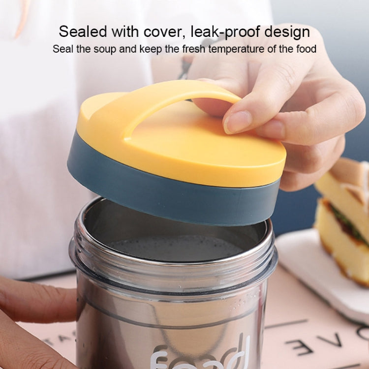400ml 304 Stainless Steel Thermal Insulation Soup Cup PortableSealed Thermal Insulation Breakfast Cup(Blue)
