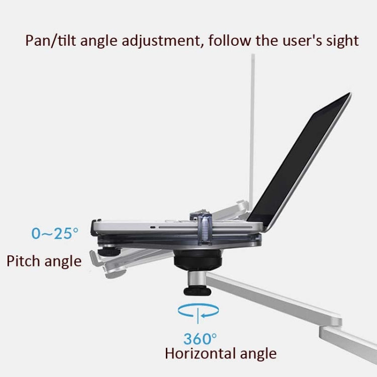 OA-1S Office Desktop Clip Mounted Tablet Computer Stand Universal Aluminum Notebook Stand(Silver)