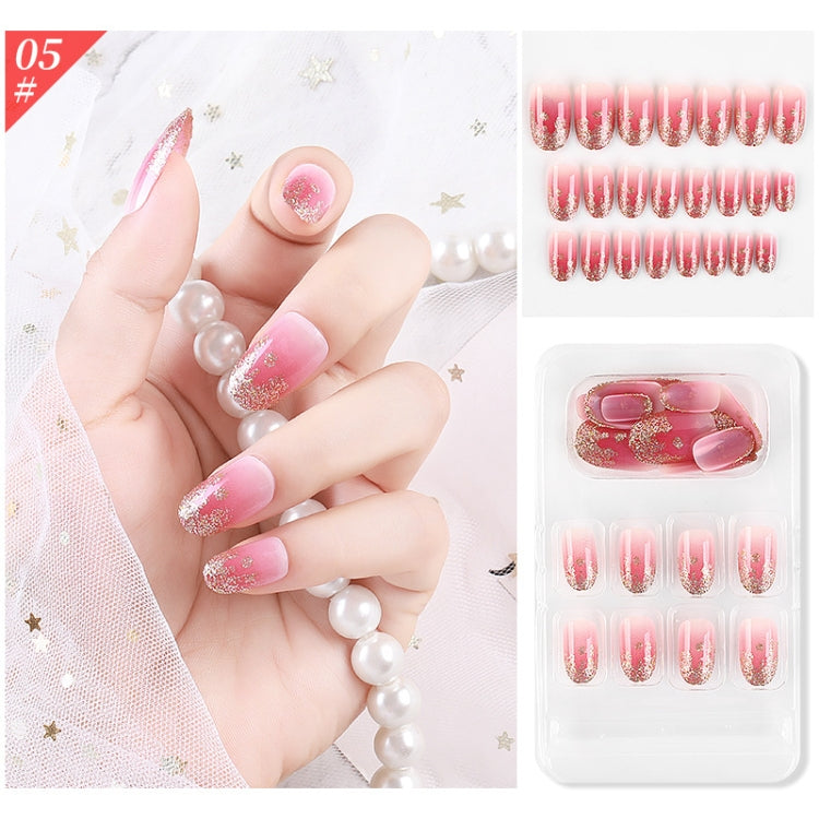 5 Sets Wear Nail Art Christmas Ballet Fake Nails Finished Product Removable Wear Nail