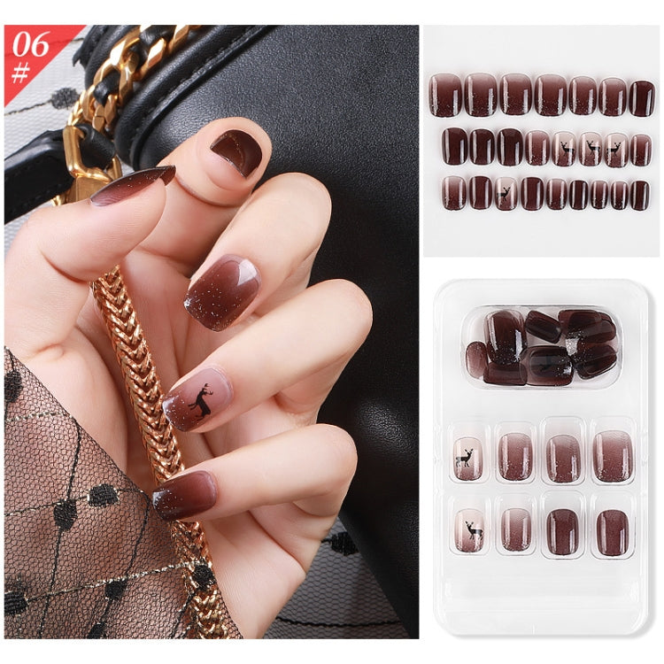 5 Sets Wear Nail Art Christmas Ballet Fake Nails Finished Product Removable Wear Nail
