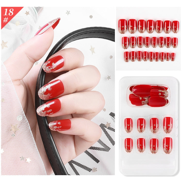 5 Sets Wear Nail Art Christmas Ballet Fake Nails Finished Product Removable Wear Nail